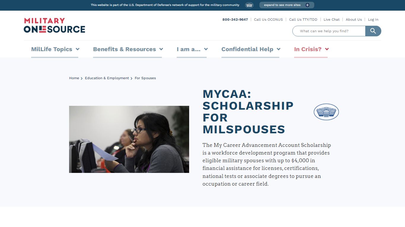 MyCAA: Scholarship for MilSpouses - Military OneSource
